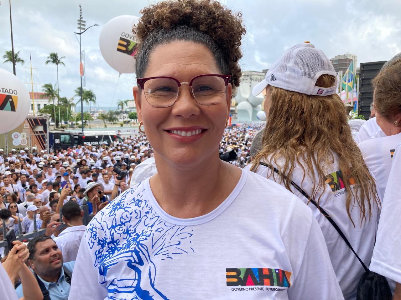 Fabya Reis destaca a renovação da esperança pelo bem viver do povo, durante a Festa do Bonfim
